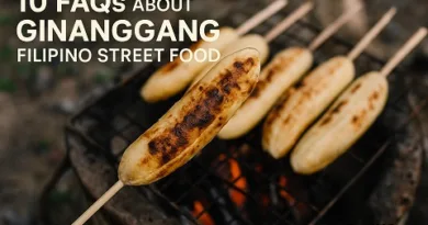 Grilled saba bananas on skewers over charcoal for ginanggang, used to illustrate common questions about this Filipino street food.