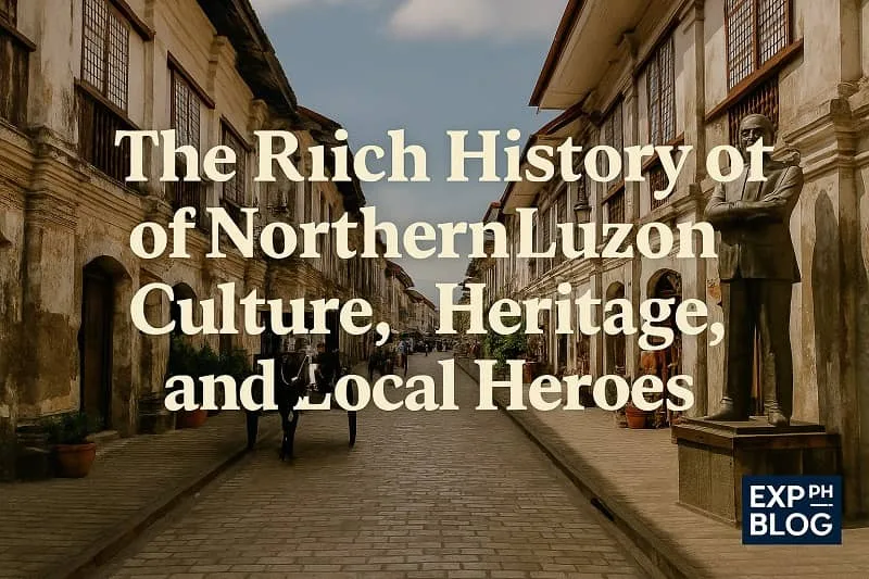 Historic Vigan street with heritage houses and statue showing the rich history of Northern Luzon