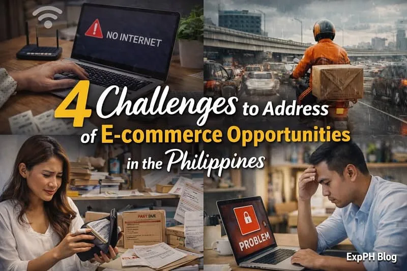 Filipino online sellers facing challenges like poor internet, delivery delays, financial issues, and technical problems in e-commerce
