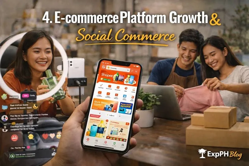 Filipino online seller live streaming products and using e-commerce apps showing growth of social commerce in the Philippines