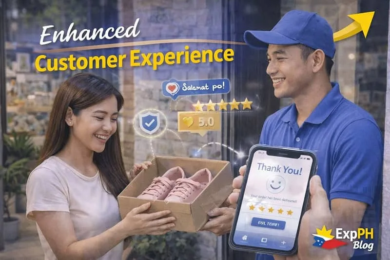 Filipino customer receiving package with positive rating and smooth delivery experience