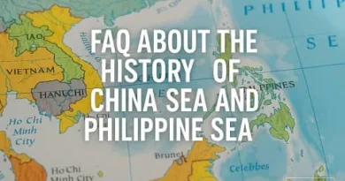 Map showing China Sea, Philippine Sea, Vietnam, and the Philippines with text overlay for FAQ about their maritime history