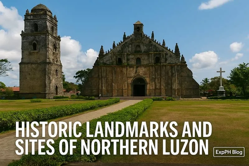Realistic view of Paoay Church and surrounding grounds representing historic landmarks of Northern Luzon