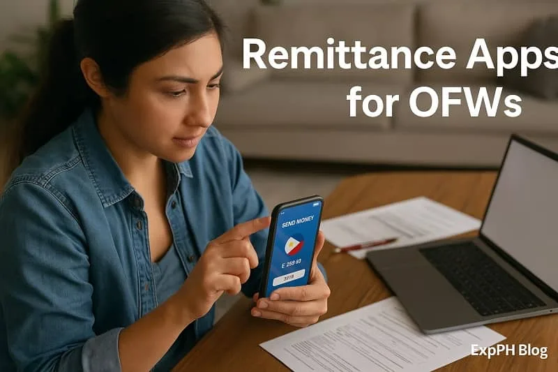 Filipino worker video calling family through a communication app