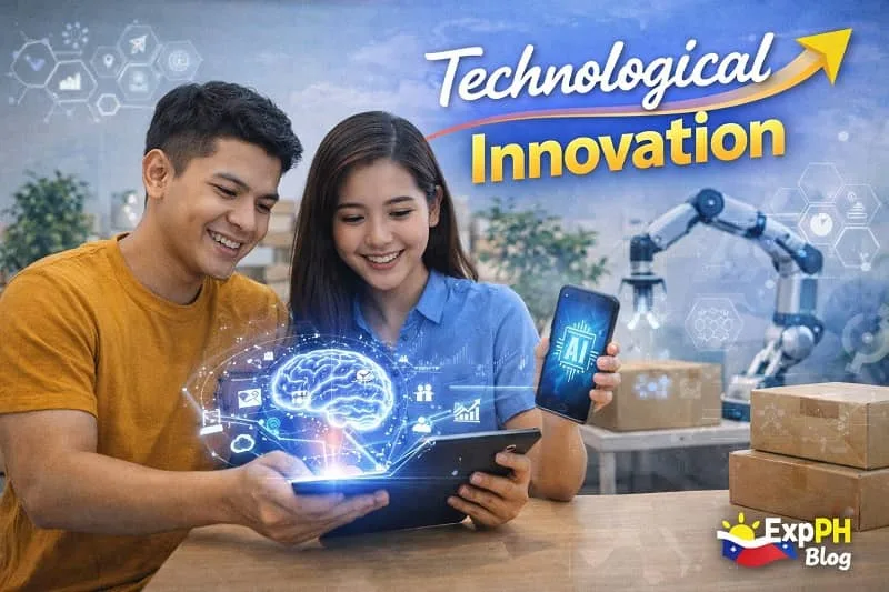 Filipino professionals using AI technology and digital tools in a modern workspace