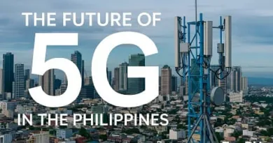 The Future of 5G in the Philippines overlooking Metro Manila skyline with ExpPH Blog logo
