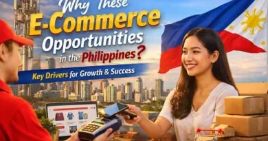 A Filipino online seller managing parcels while facing payment issues, logistics challenges, and competition, representing the key challenges to address in the Philippine e-commerce industry.