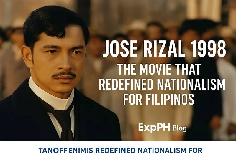 Realistic image inspired by the 1998 Jose Rizal Movie showing the national hero and the ExpPH Blog logo