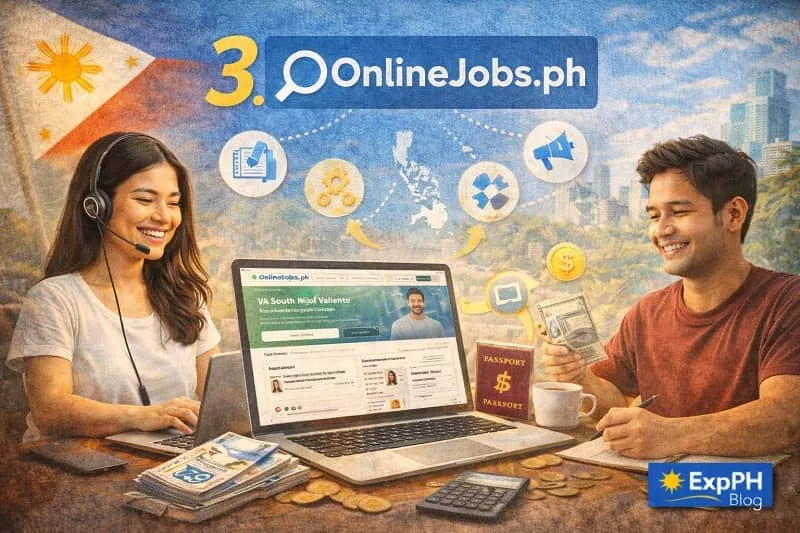 Filipino freelancers working online using OnlineJobs.ph platform to find remote jobs and earn money