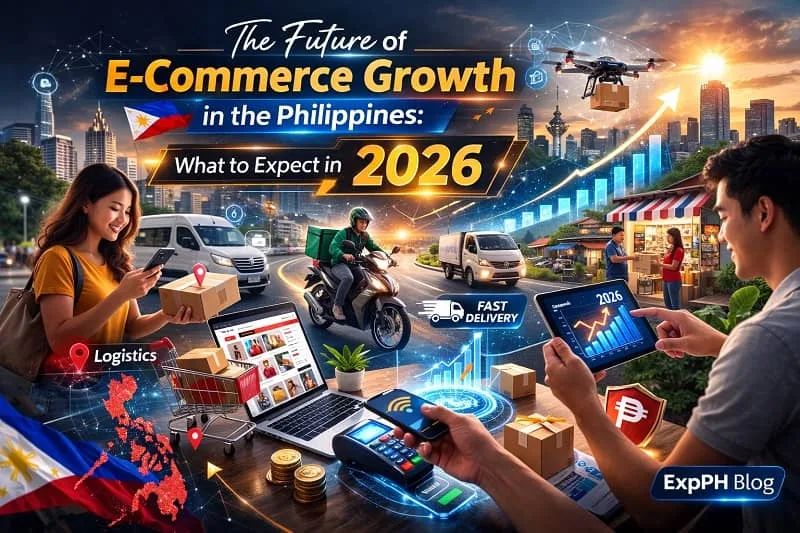 Filipino consumers using mobile shopping, digital payments, and AI powered delivery services representing the future of E-Commerce Growth in the Philippines 2026