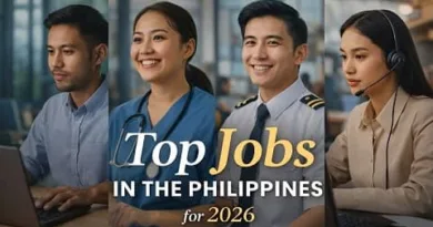 Filipino professionals in technology, healthcare, aviation, and BPO representing top jobs in the Philippines for 2026 with ExpPH Blog logo