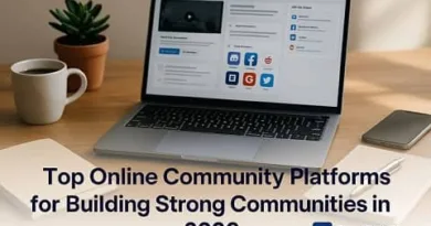 Top online community platforms for building strong communities in 2026 on a laptop screen