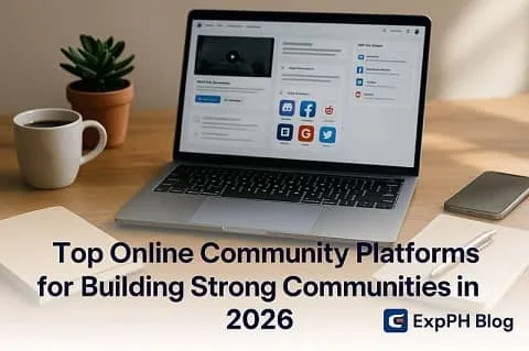 Top online community platforms for building strong communities in 2026 on a laptop screen