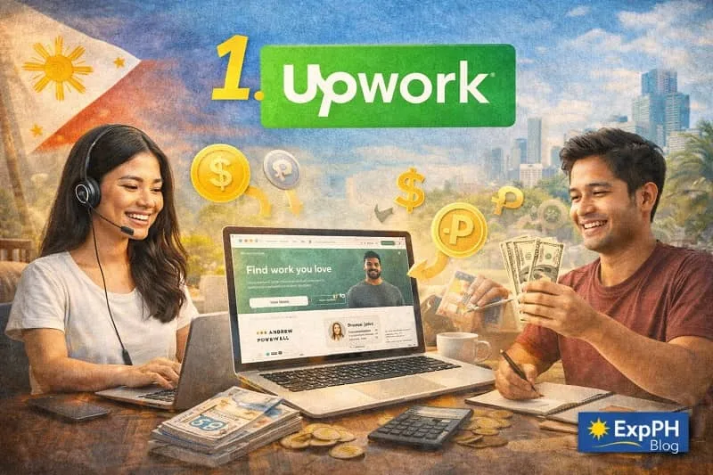 Filipino freelancers using Upwork on a laptop while earning money from online freelance jobs