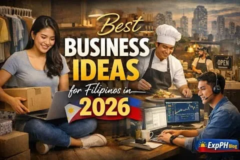Filipino entrepreneurs working on online business, food service, and digital careers representing best business ideas for Filipinos in 2026
