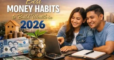 Best Money Habits to Build Wealth in 2026 showing Filipino couple planning finances with savings, investments, and ExpPH Blog branding
