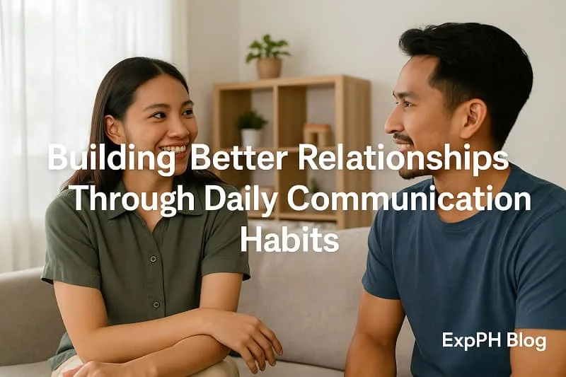 A Filipino couple communicating warmly at home, demonstrating positive daily communication habits that strengthen relationships.