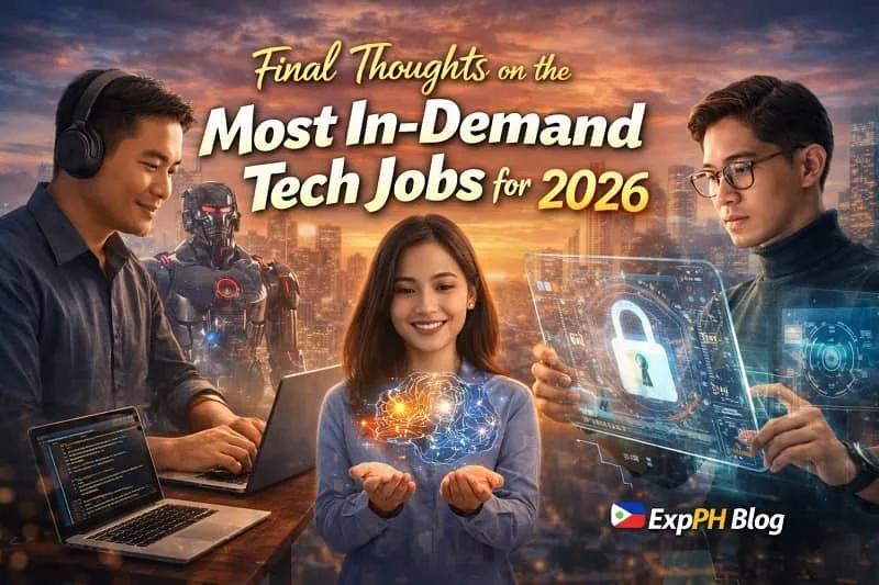 Filipino tech professionals representing in-demand jobs for 2026 such as AI, cybersecurity, and software development