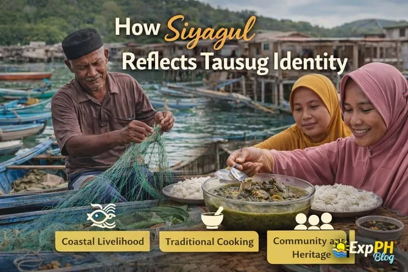 Tausug family preparing and sharing Siyagul Tausug seafood by the coast, showing traditional fishing life, cultural identity, and community values in Southern Philippines