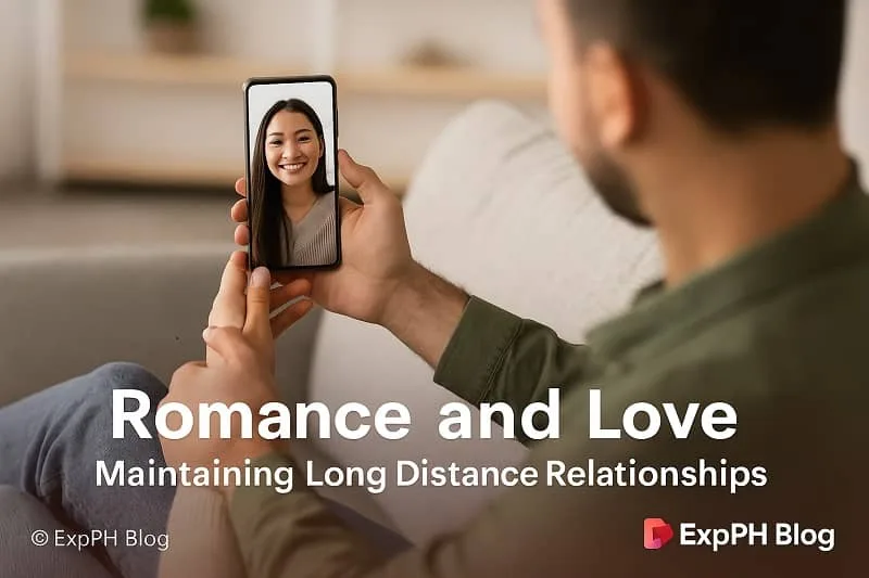 A realistic image of a man video calling his partner, showing emotional connection and affection in a long distance relationship.