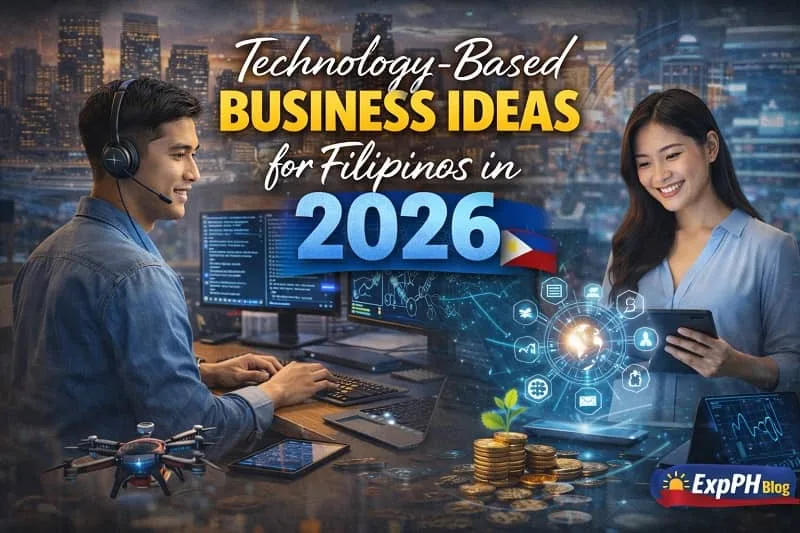 Filipino professionals using computers and digital tools representing technology based business ideas for Filipinos in 2026