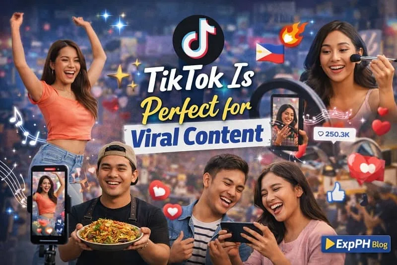 Filipino content creators using TikTok showing viral videos, engagement, and social media growth through short form content