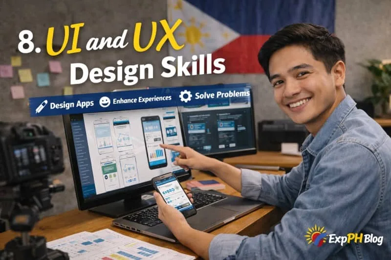 Filipino remote worker using laptop for online meeting and freelance work with digital tools