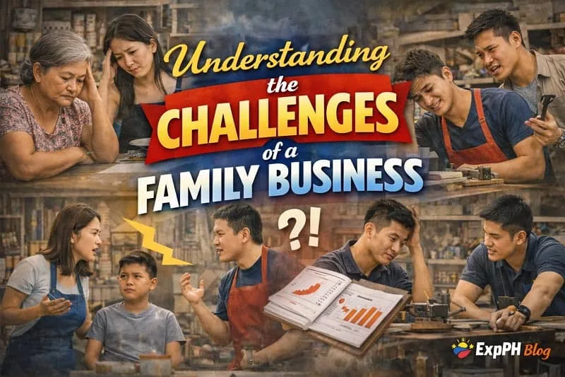 Filipino family facing problems in their small business including stress arguments and financial struggles inside a sari sari store and workshop