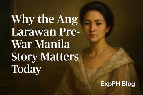 Portrait of a Filipina in traditional Pre War Manila clothing symbolizing the lasting importance of the Ang Larawan story for ExpPH Blog