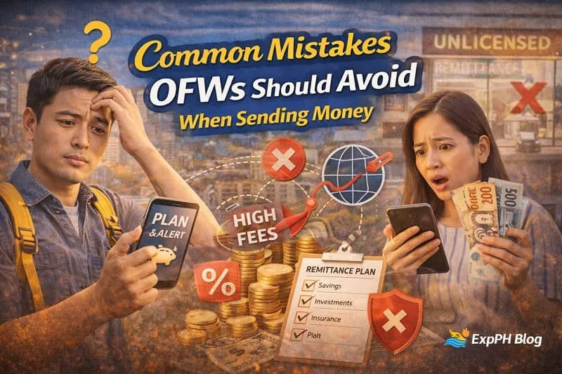 Filipino OFW reviewing remittance mistakes such as high fees and wrong transfer choices when sending money to the Philippines