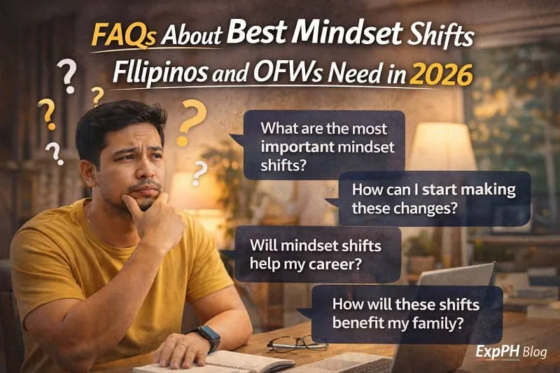 Filipino man thinking about frequently asked questions on mindset shifts for Filipinos and OFWs in 2026