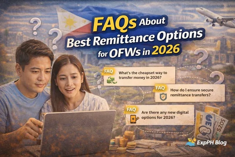 Filipino OFW and family reviewing frequently asked questions about best remittance options for OFWs in 2026
