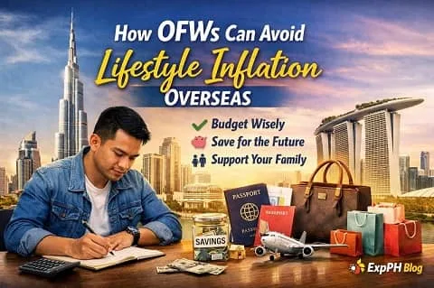 Filipino OFW planning finances abroad to avoid OFW lifestyle inflation with budgeting and savings focus
