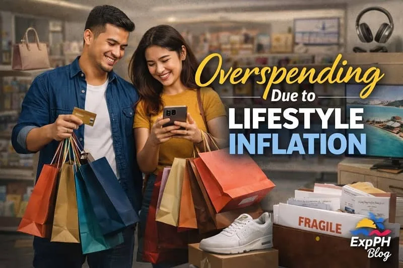 Filipino OFW shopping and dining frequently showing overspending habits caused by lifestyle inflation abroad