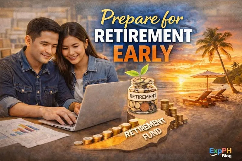 Prepare for retirement early showing Filipino couple planning savings investments and future retirement goals