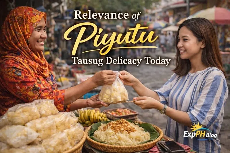 Piyutu Tausug delicacy being sold in a local Filipino market showing its continued relevance in everyday Tausug life today