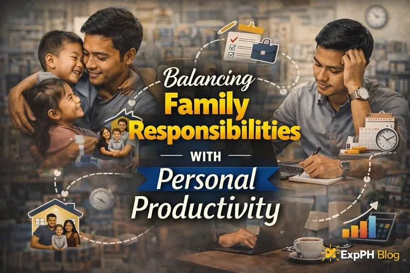 Filipino OFW balancing family responsibilities and personal productivity while working abroad