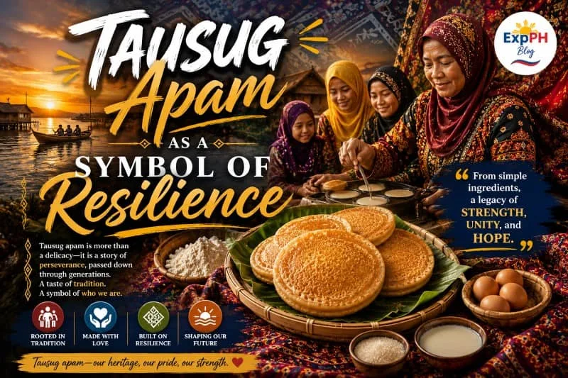 Traditional Tausug apam displayed in a culturally inspired setting, representing the resilience, perseverance, and enduring heritage of the Tausug people.