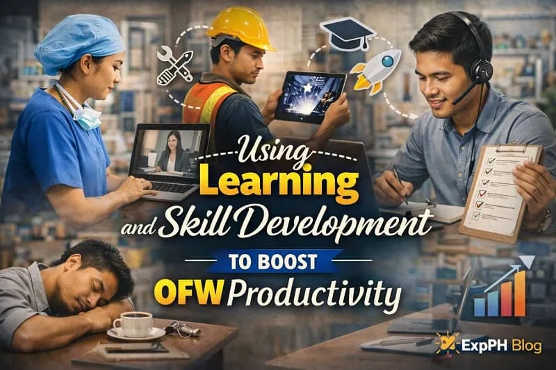 Filipino OFW learning new skills online to improve productivity while working abroad