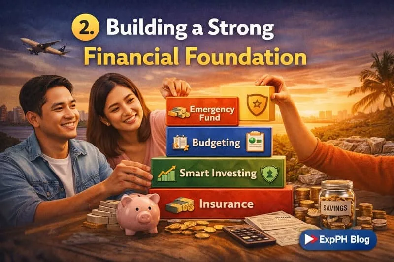 Filipino OFW couple building savings budgeting investing and financial foundation for future stability