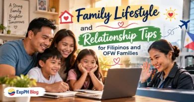 Family Lifestyle and Relationship Tips for Filipino families connecting with an overseas Filipino worker through a video call, highlighting family relationships and staying connected across distances.